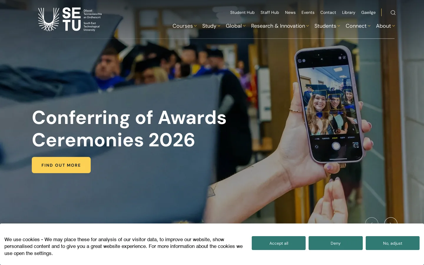 SETU Homepage screenshot