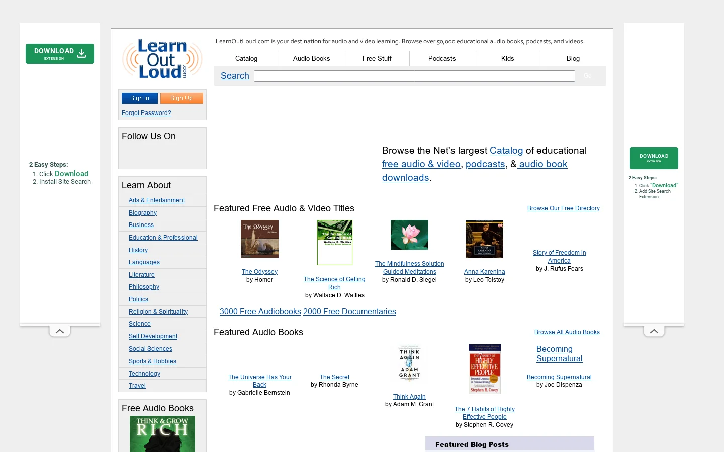 LearnOutLoud.com Homepage screenshot