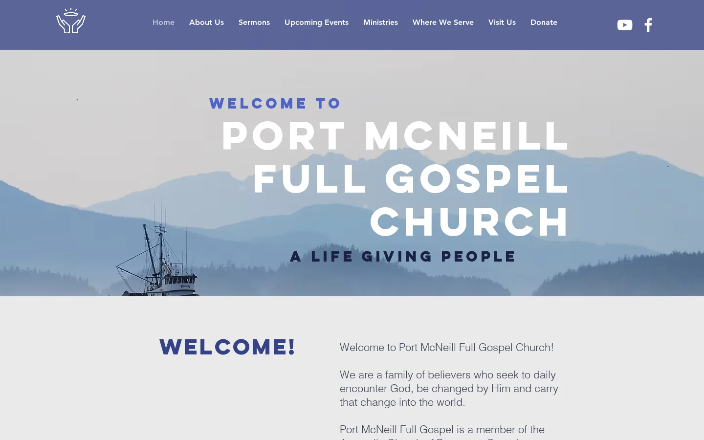 Port McNeill Full Gospel Church Homepage screenshot