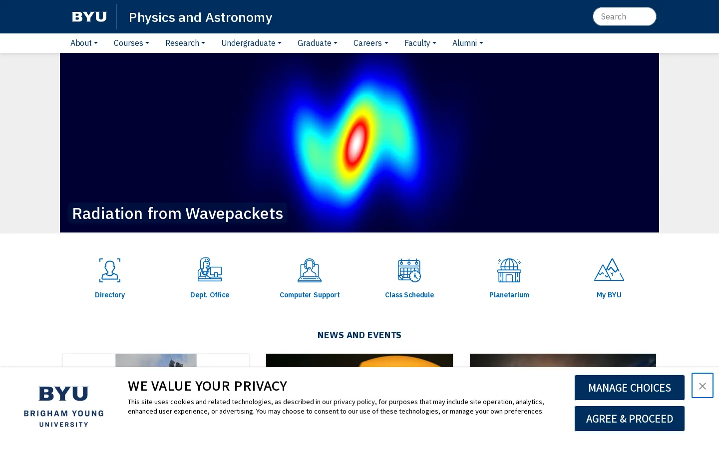 Physics and Astronomy Homepage screenshot