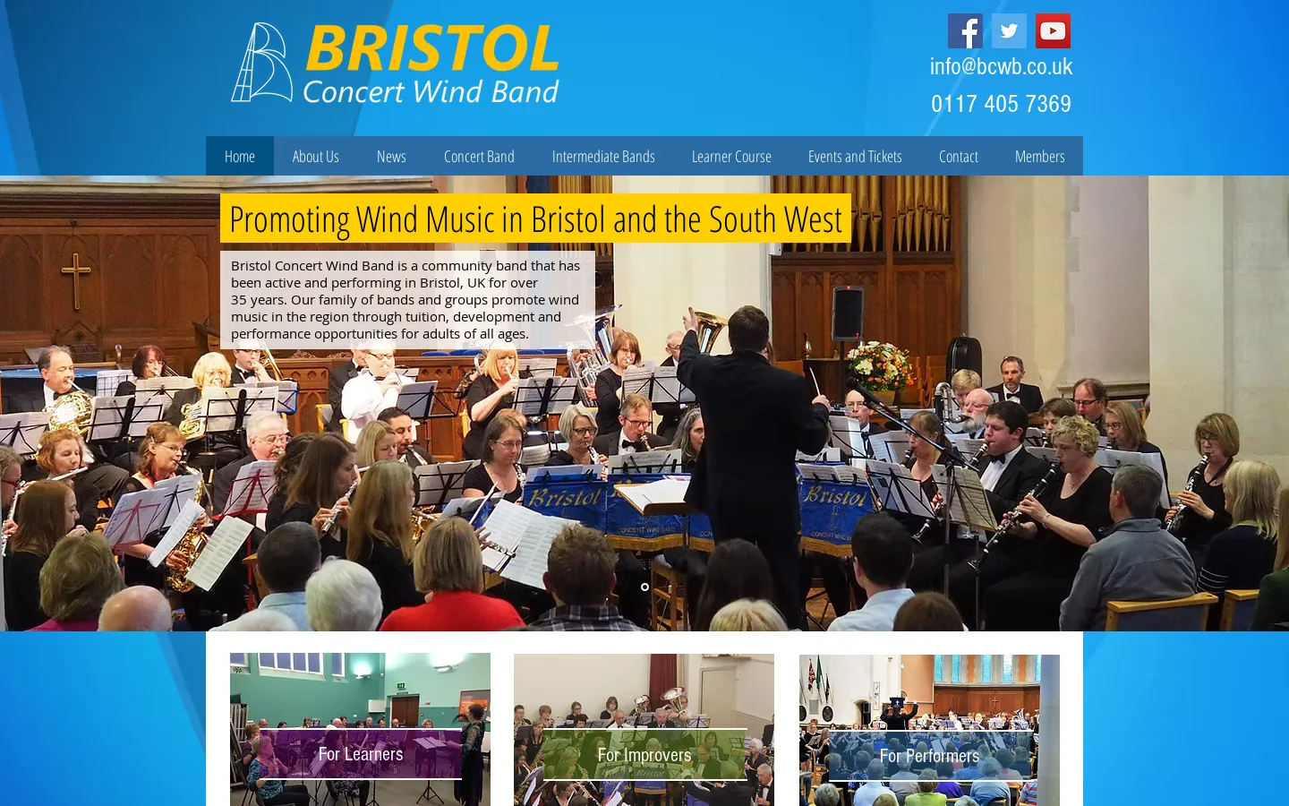 Bristol Concert Wind Band - Community Wind Band in Bristol UK Homepage screenshot
