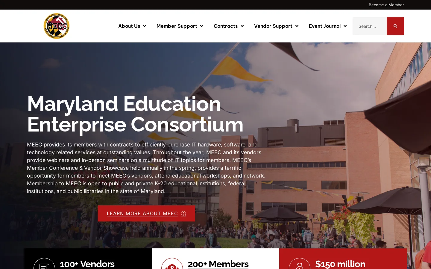 MEEC – Maryland Enterprise Education Consortium Homepage screenshot