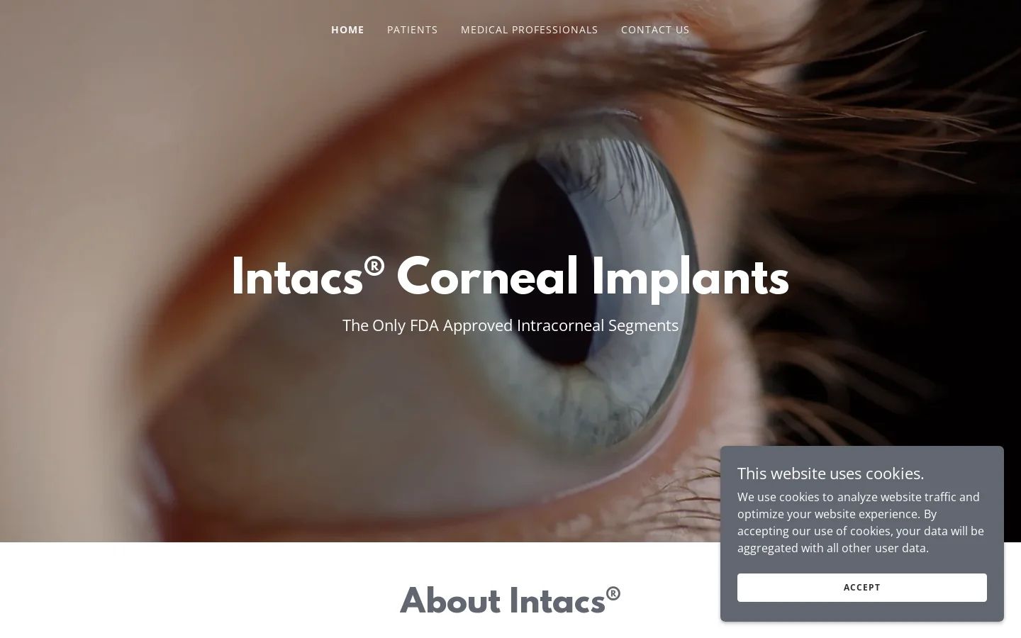 Intacs - Intacs, Keratoconus Treatment Homepage screenshot