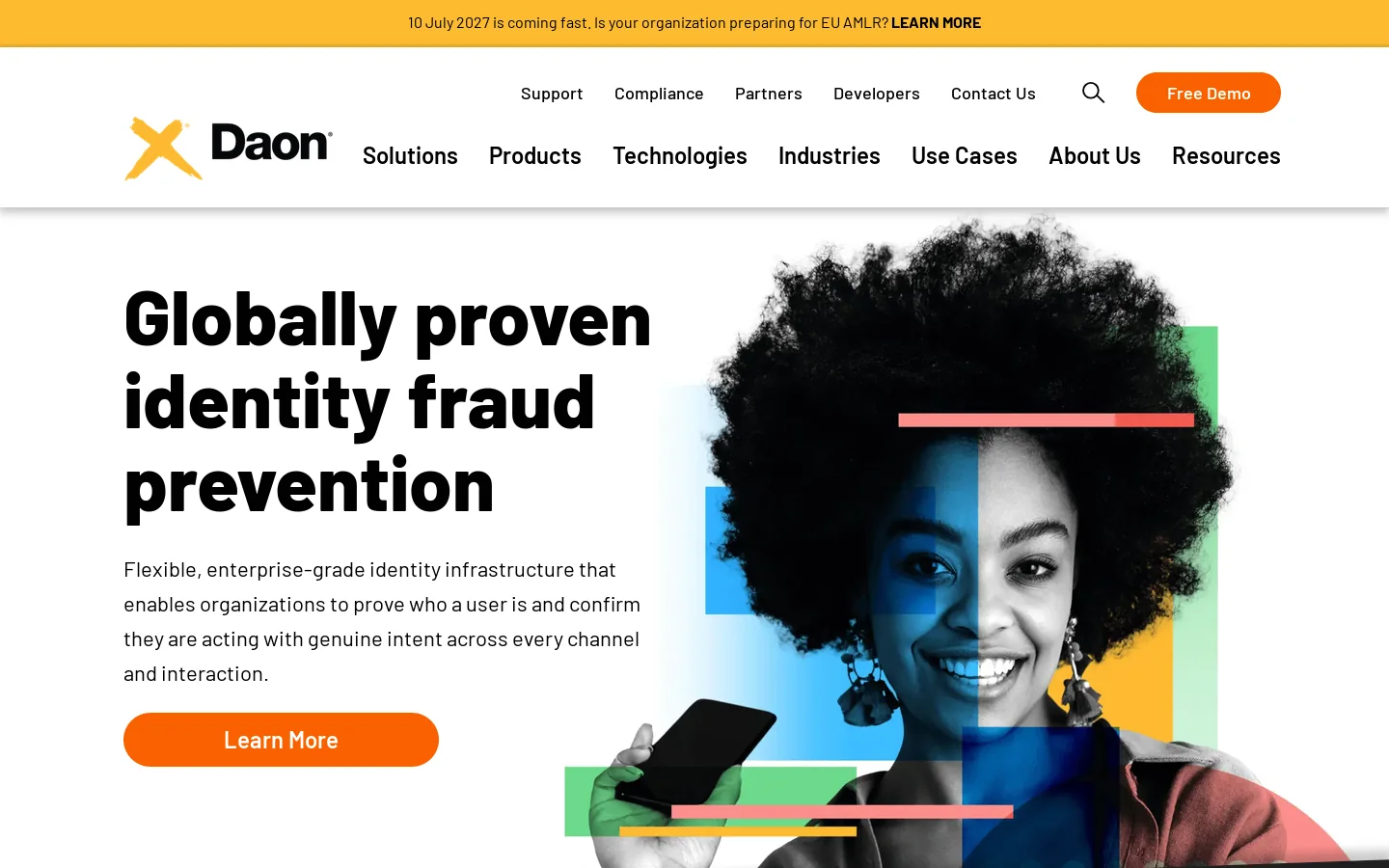 Daon Homepage screenshot