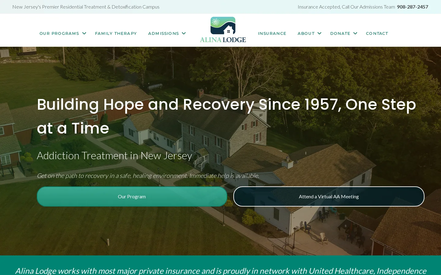Alcohol & Drug Rehab NJ, Addiction Treatment Center Homepage screenshot