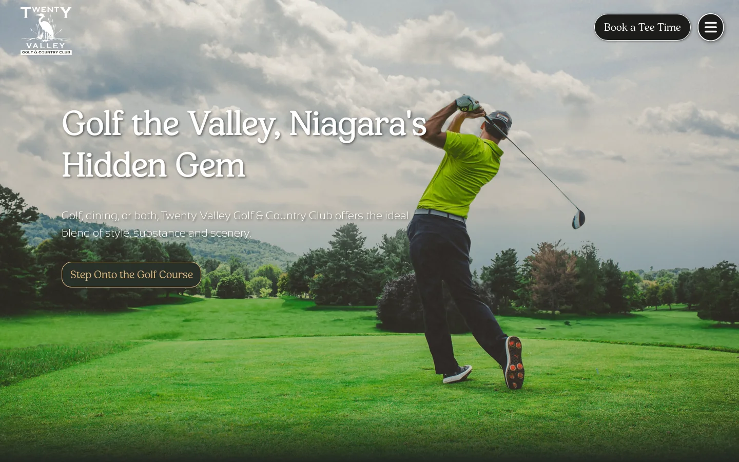 Twenty Valley Golf & Country Club Homepage screenshot