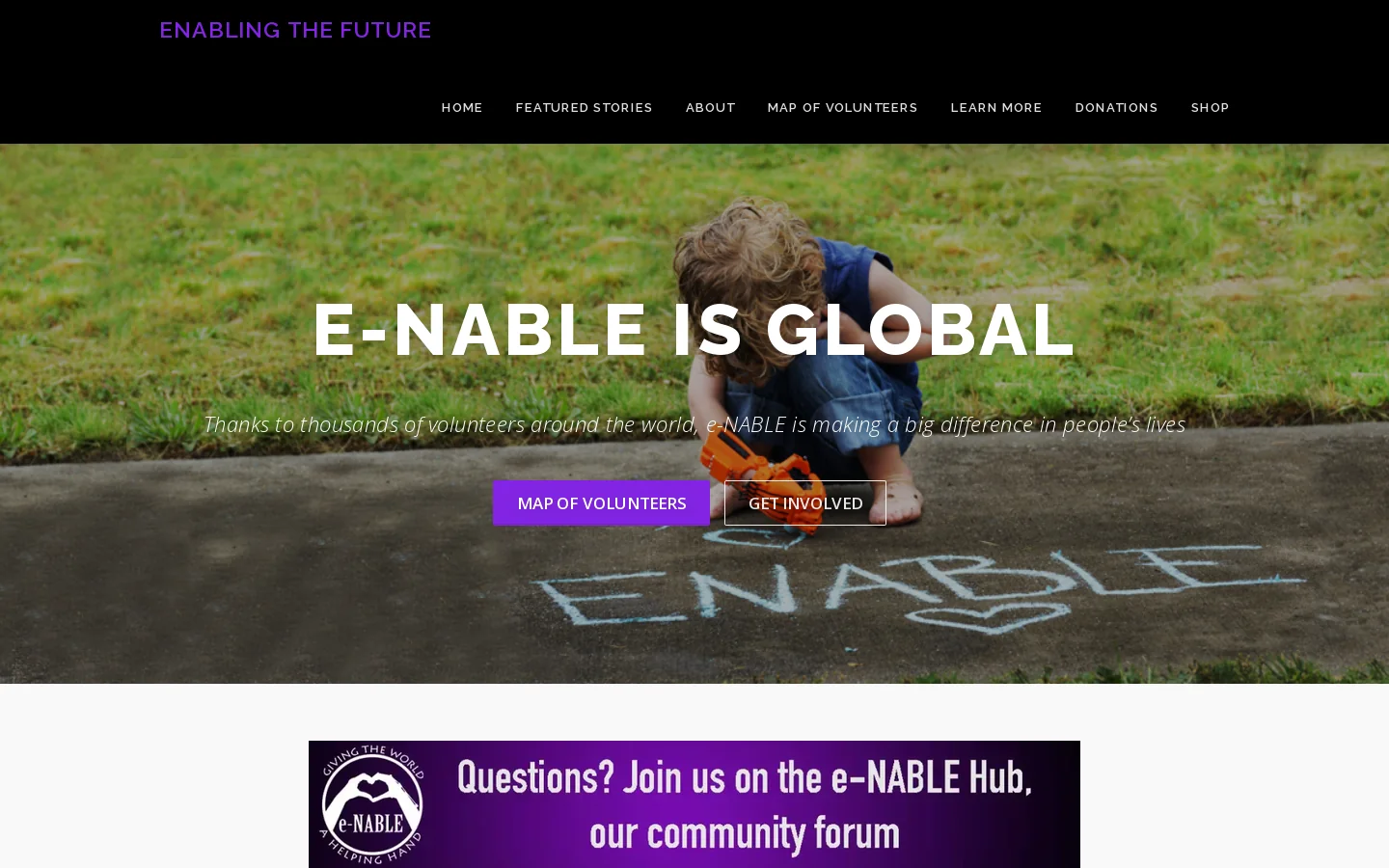 Enabling The Future Homepage screenshot