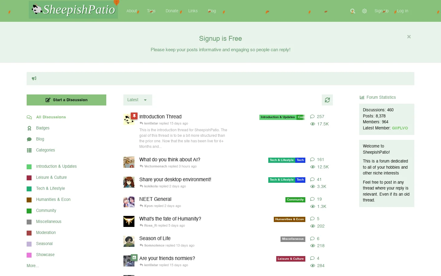 SheepishPatio Homepage screenshot