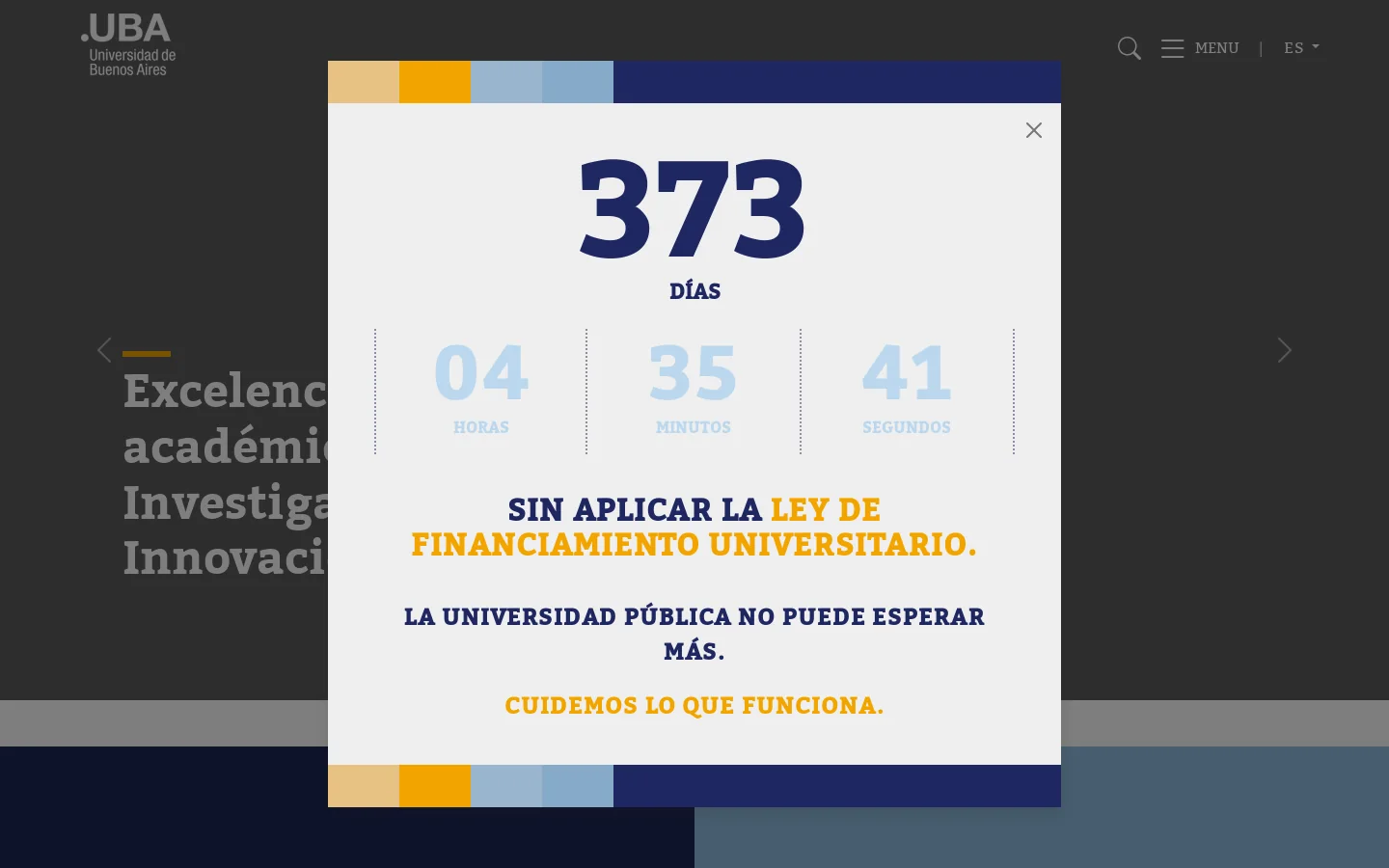 Universidad de Buenos Aires Homepage screenshot
