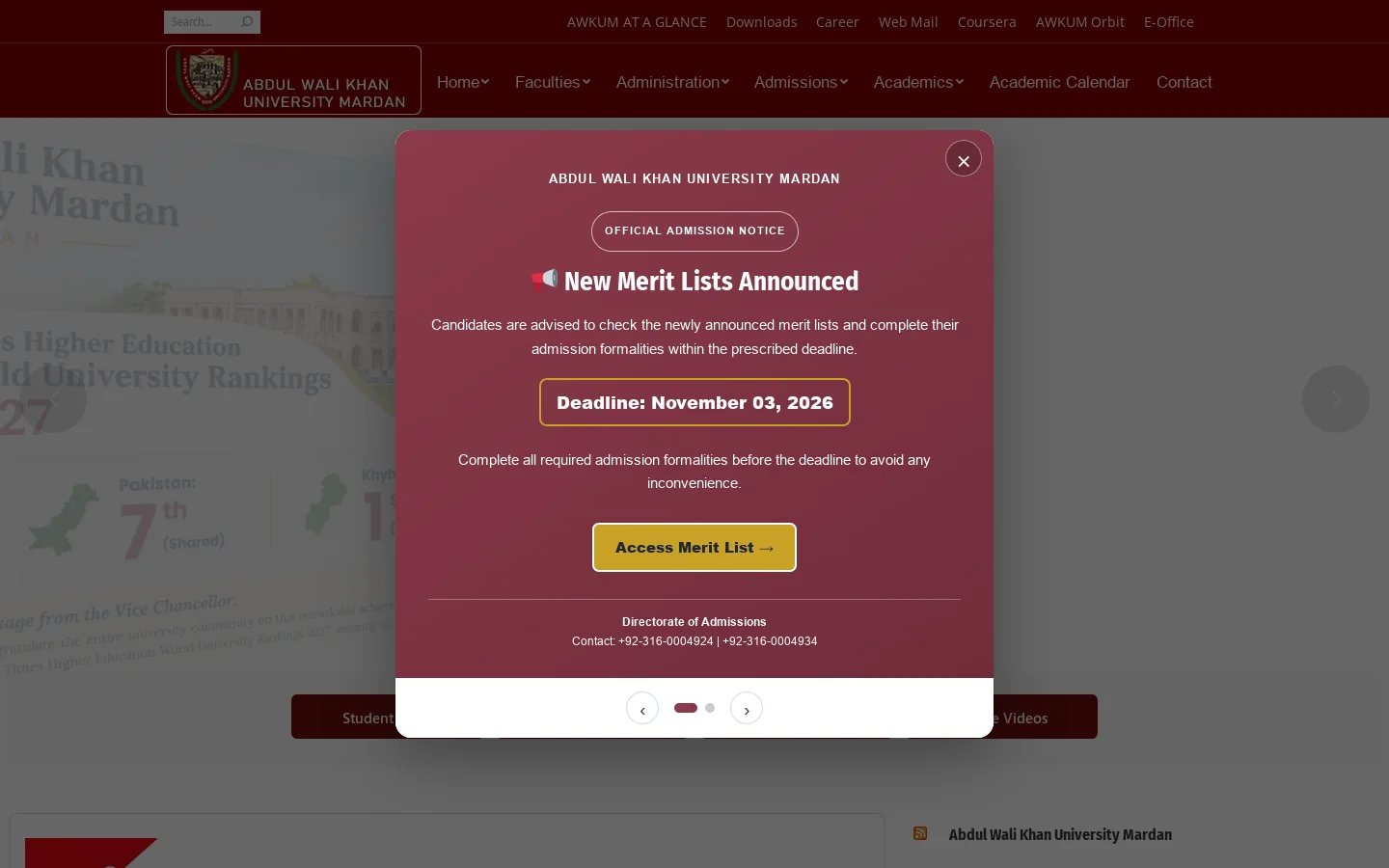 AWKUM Homepage screenshot