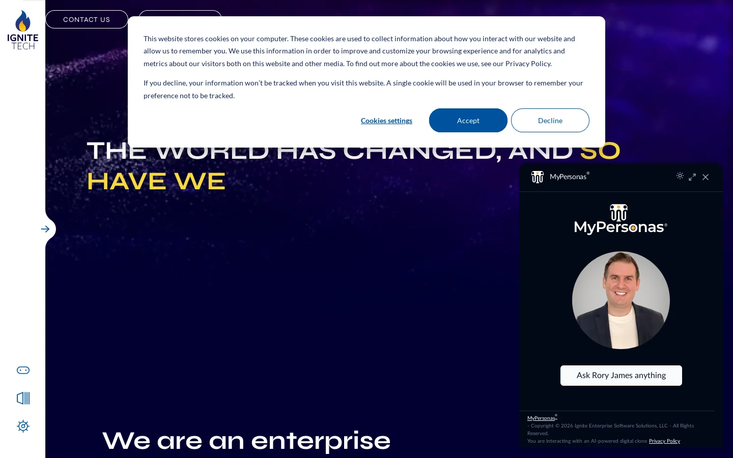 The AI Enterprise Software Company Homepage screenshot