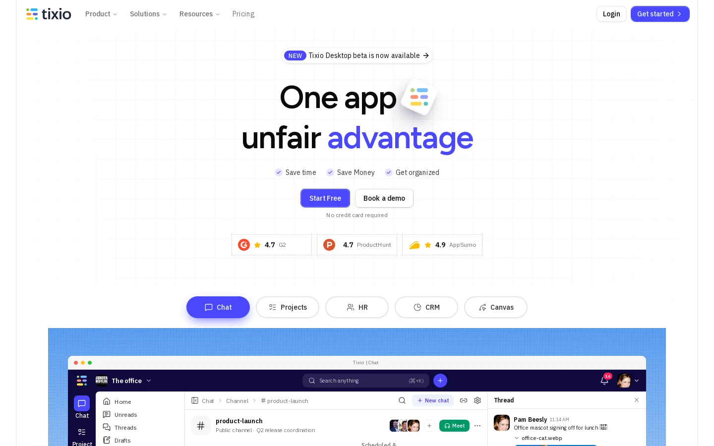 Tixio Homepage screenshot