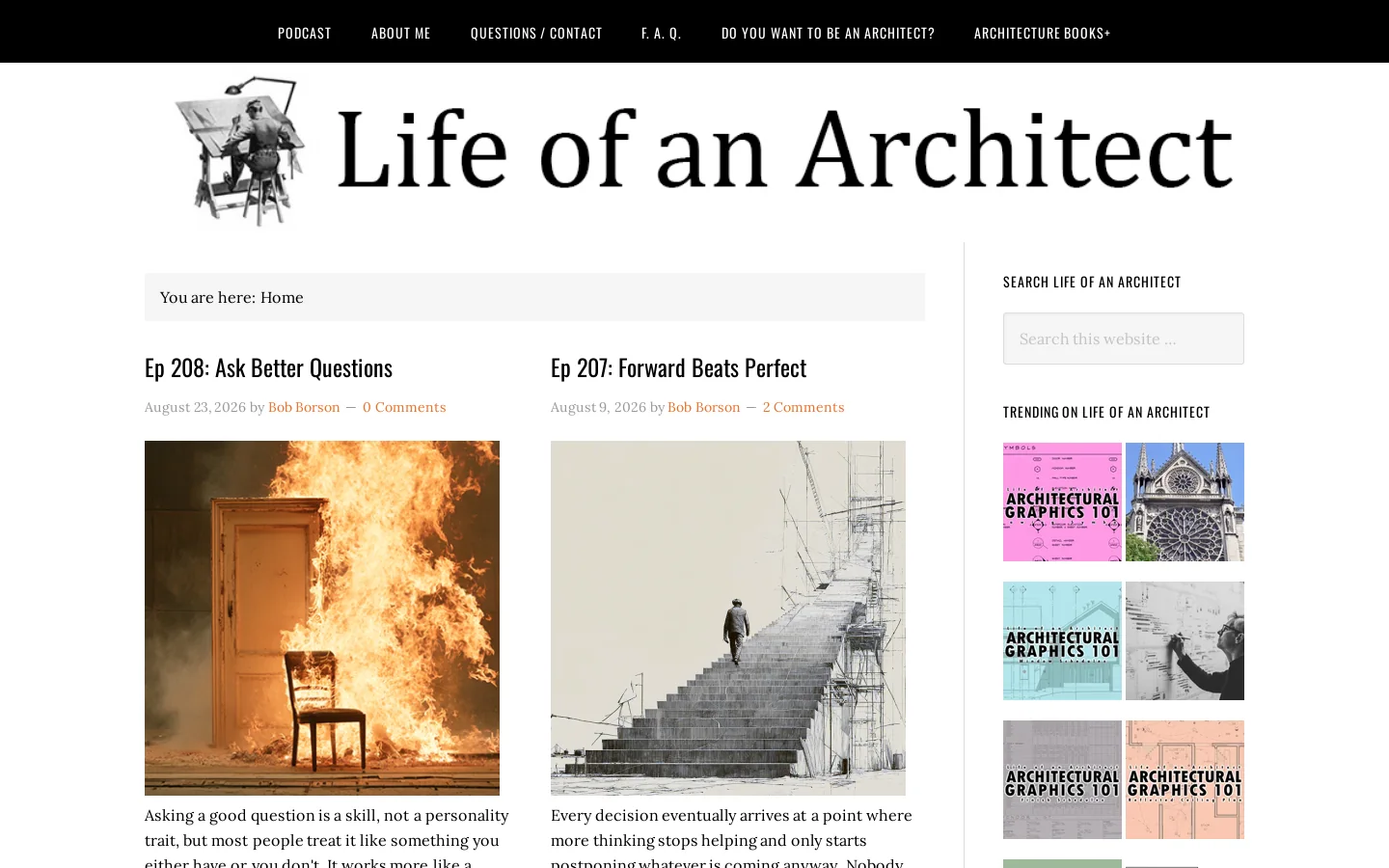 Life of an Architect Homepage screenshot