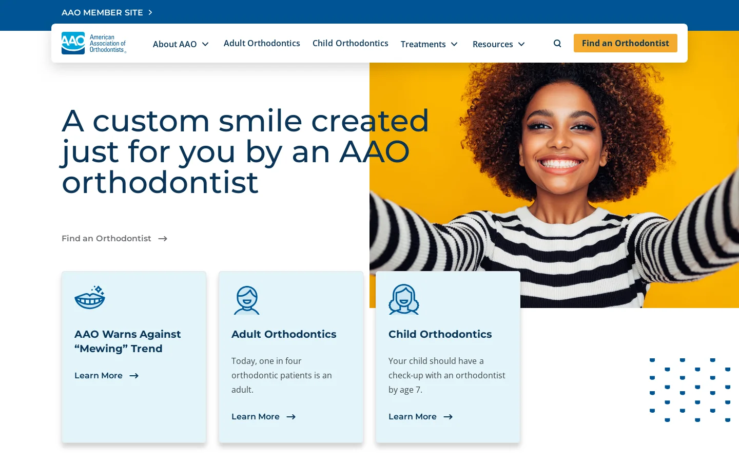 The American Association of Orthodontists | AAO Homepage screenshot
