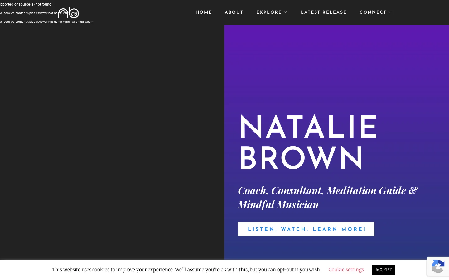 Natalie Brown Homepage screenshot