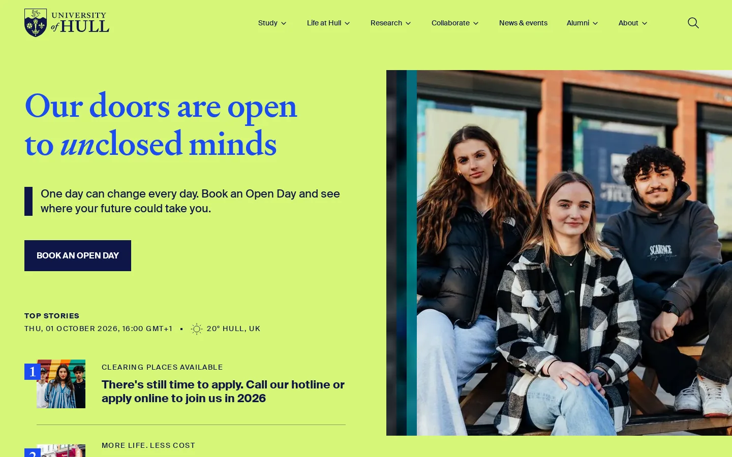 Unsame Old Story | University of Hull Homepage screenshot