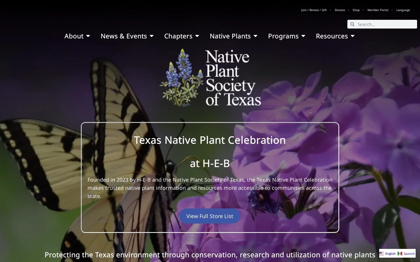 Home - Native Plant Society of Texas Homepage screenshot