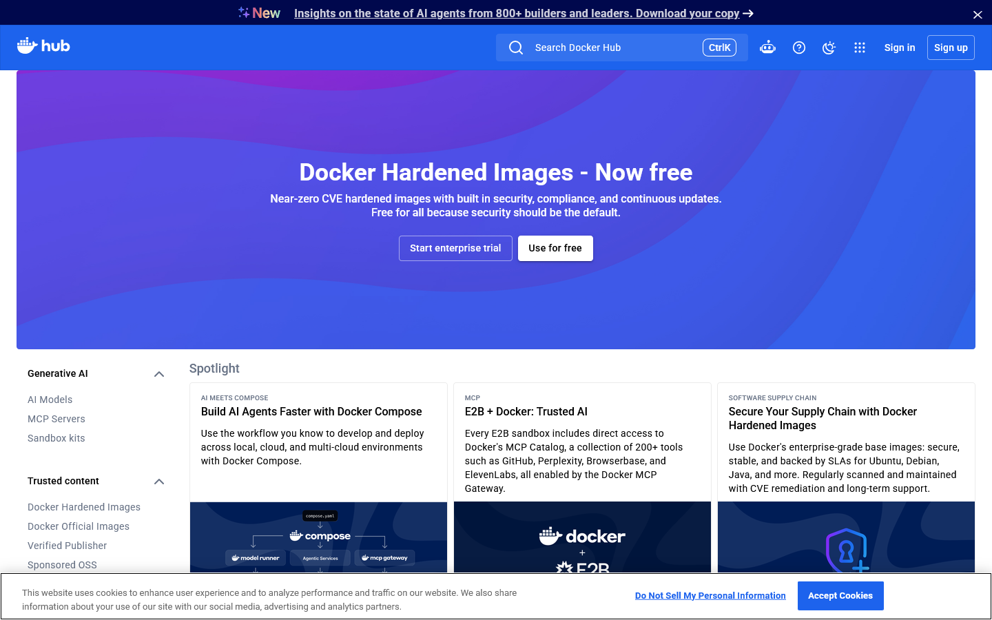 Docker Hub Container Image Library | App Containerization Homepage screenshot