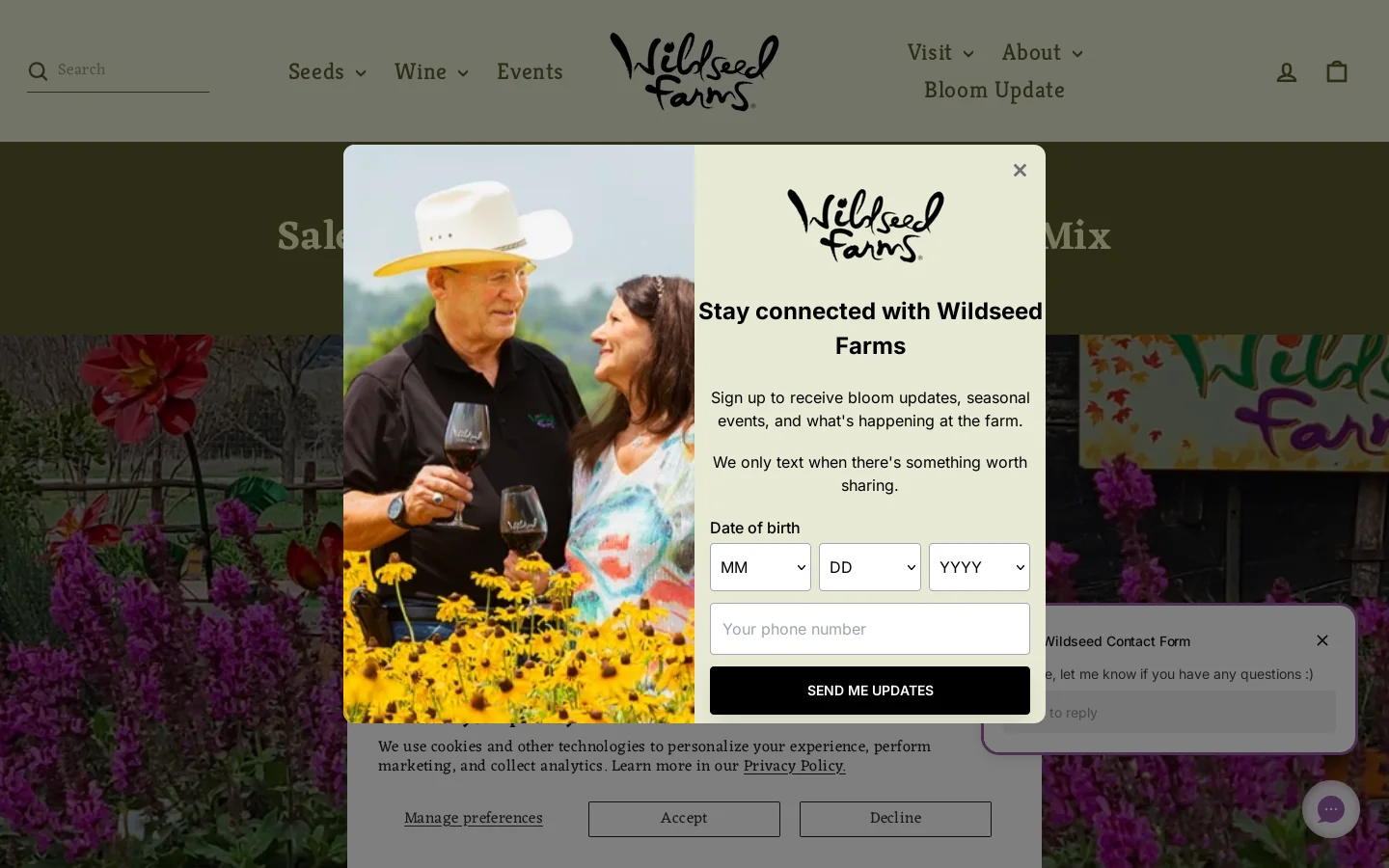 Wildseed Farms Homepage screenshot