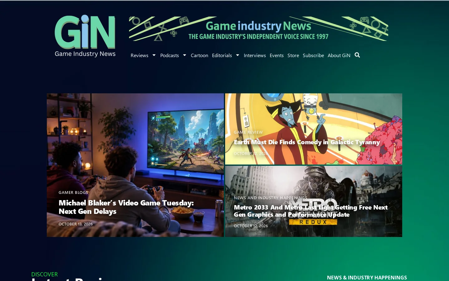 Gameindustry.com Homepage screenshot