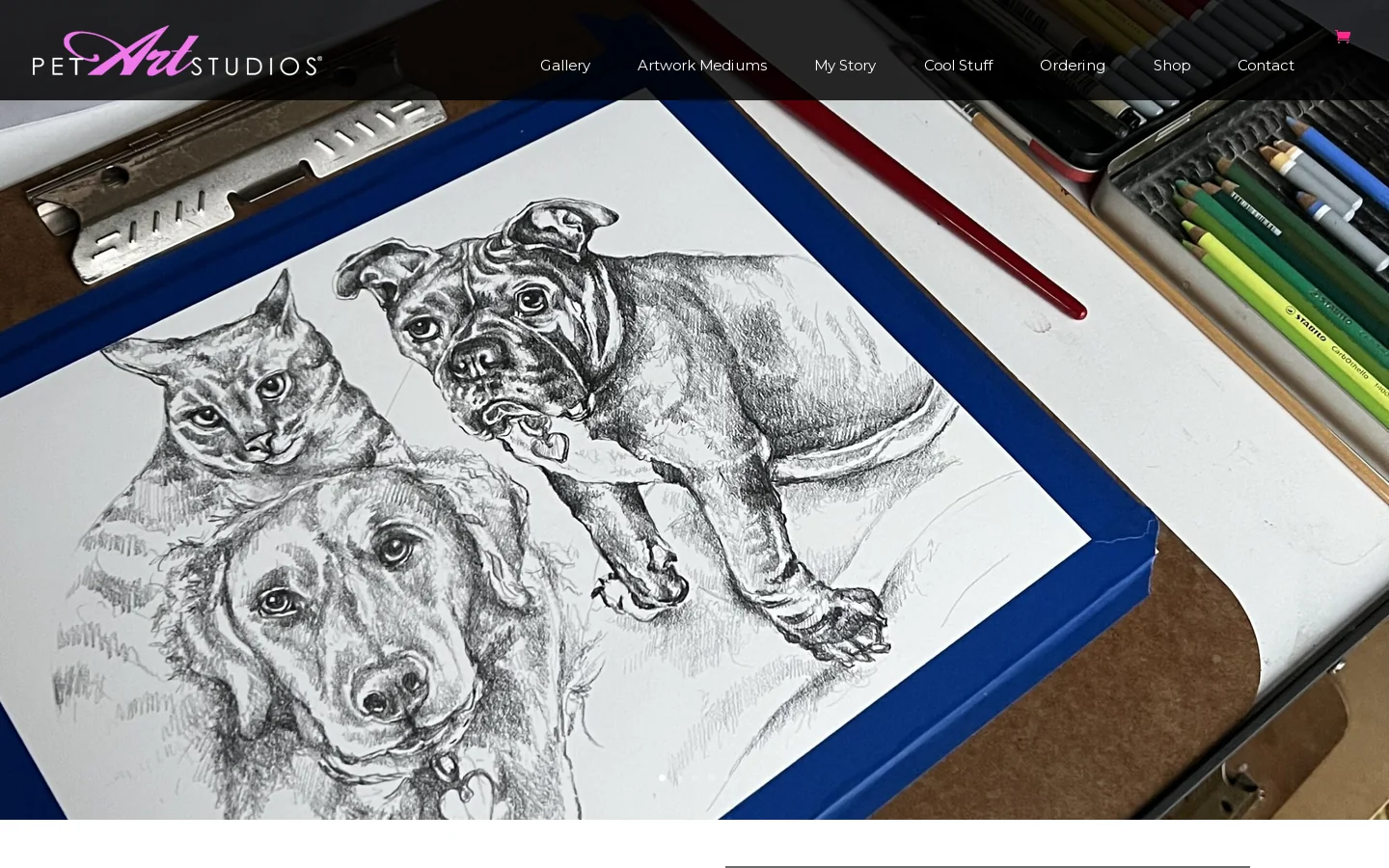 Custom Pet Art | Dog Paintings | Cat Paintings | Pet Portraits Homepage screenshot