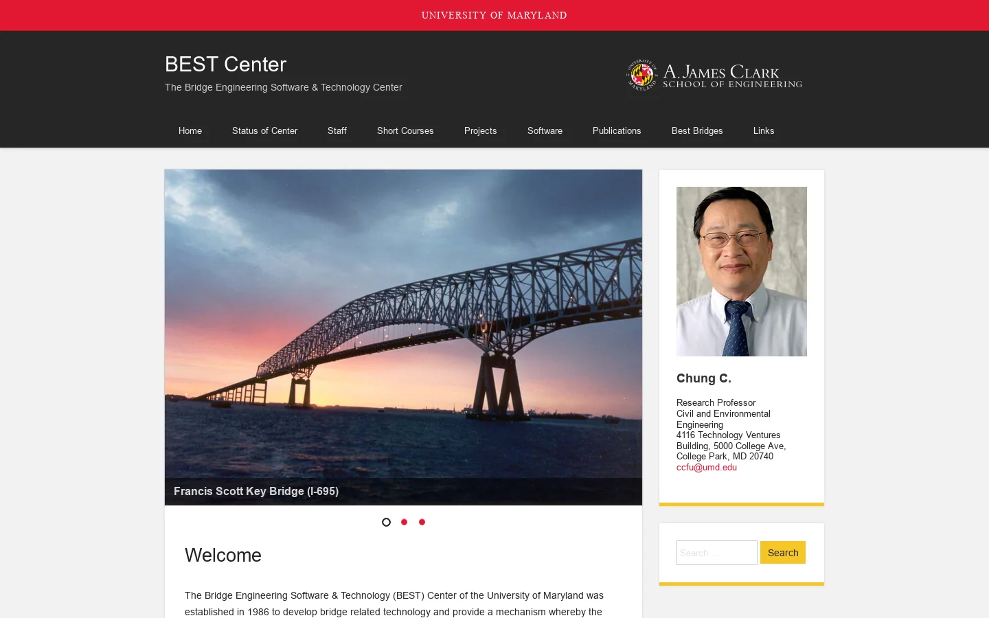 BEST Center Homepage screenshot