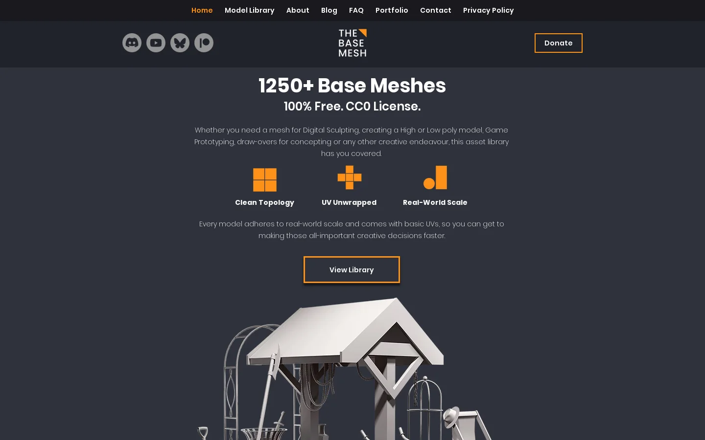 The Base Mesh Homepage screenshot