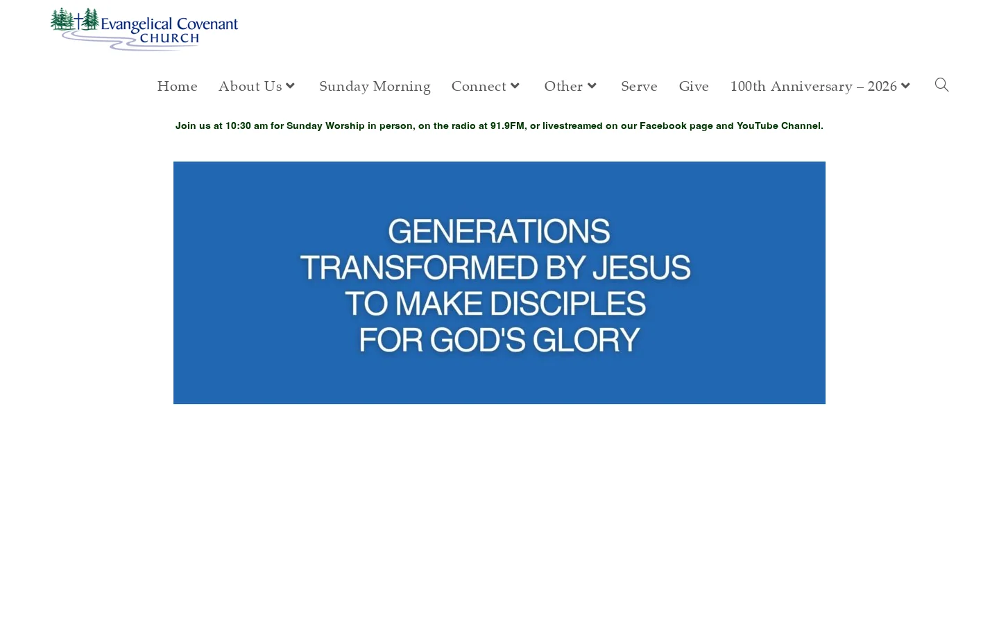 Covenant Church Homepage screenshot