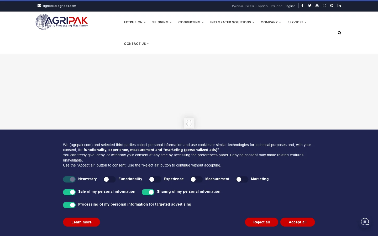 AGRIPAK Homepage screenshot
