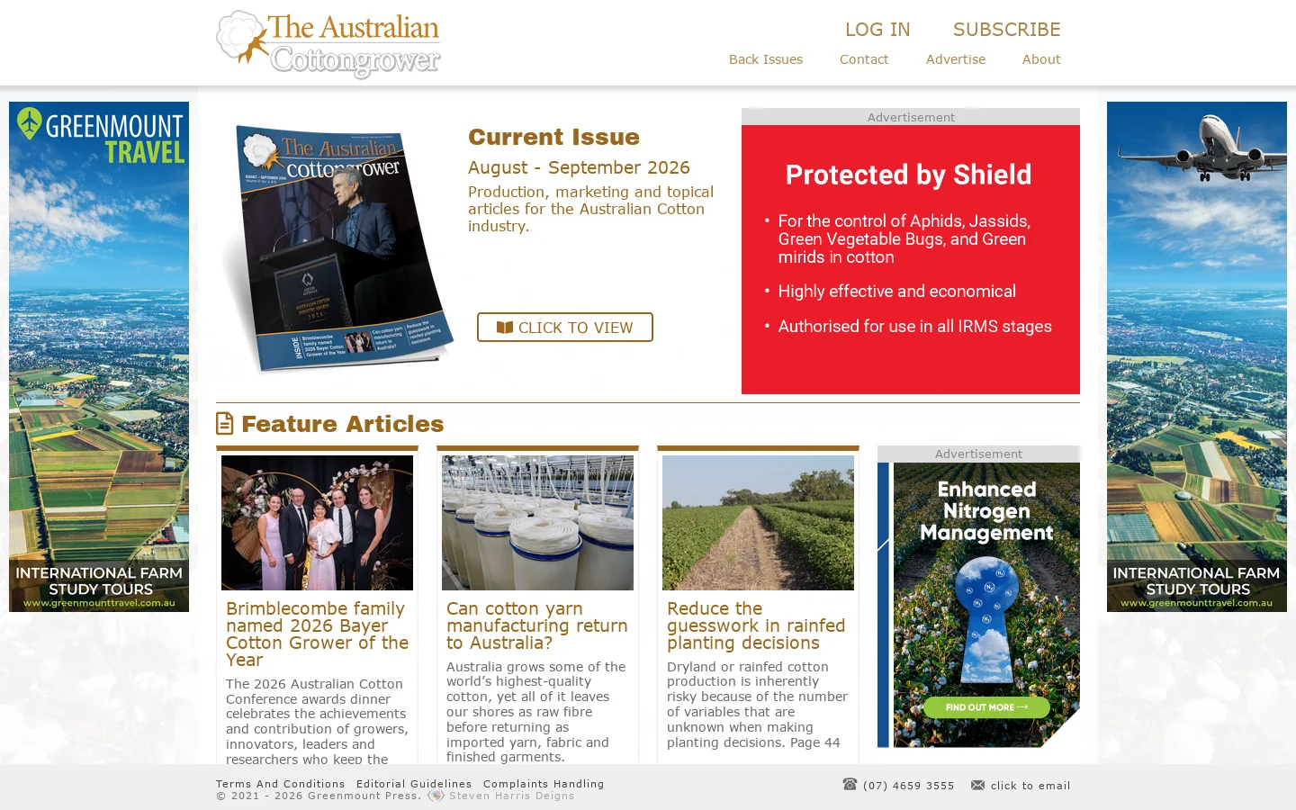 Greenmount Press - The Australian Cottongrower Homepage screenshot
