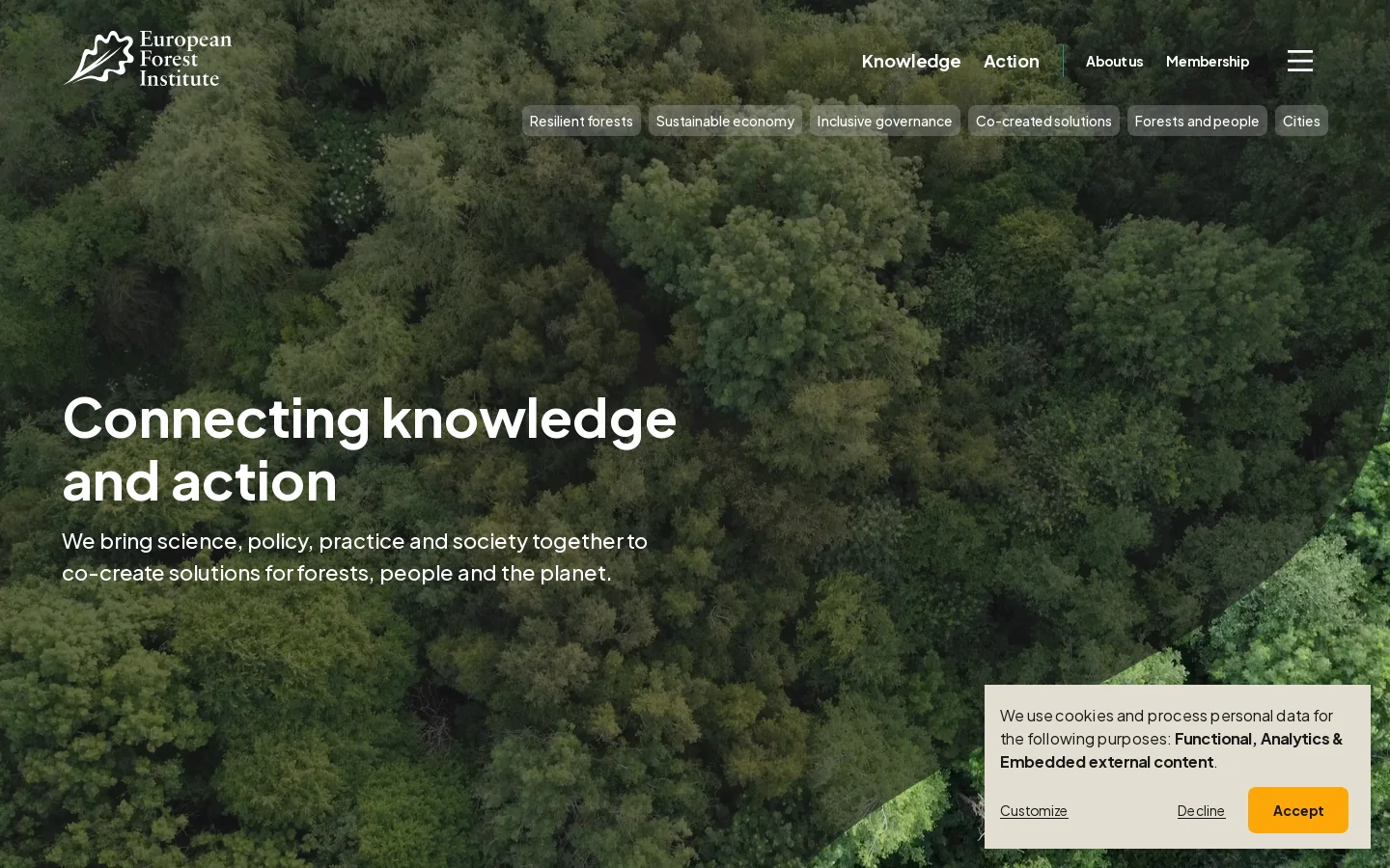 European Forest Institute Homepage screenshot