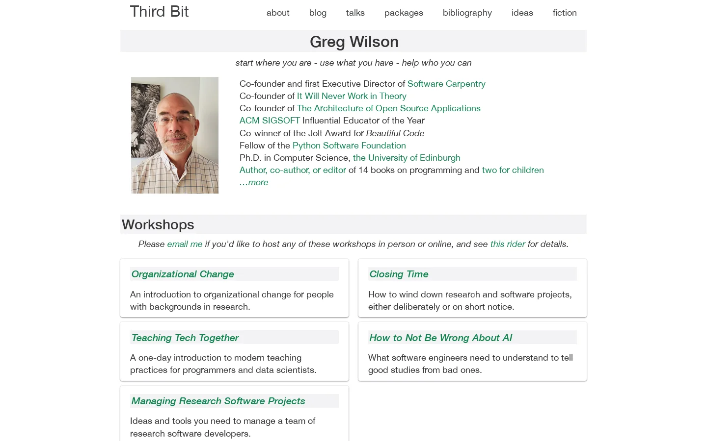 The Third Bit Homepage screenshot