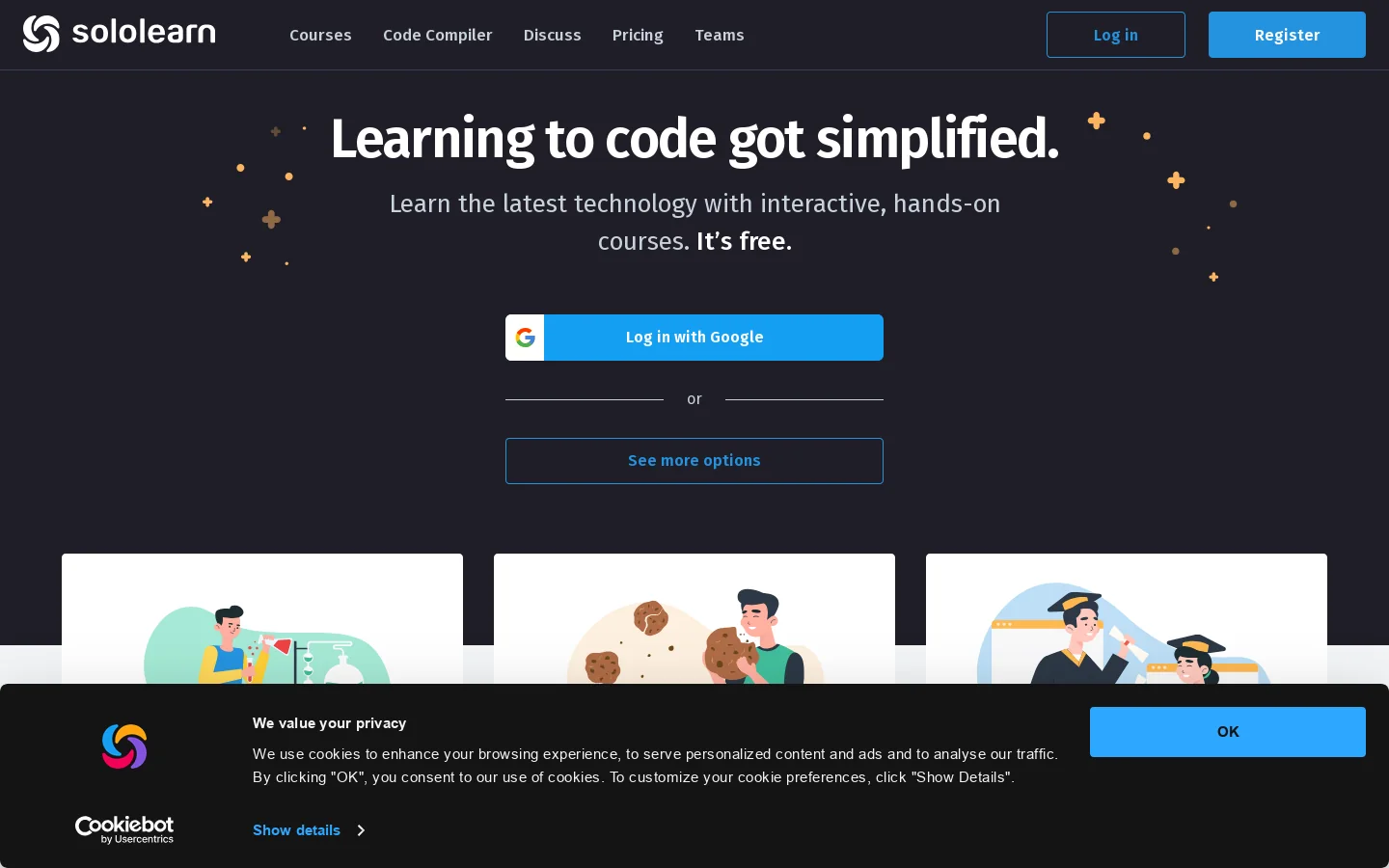 Sololearn Homepage screenshot