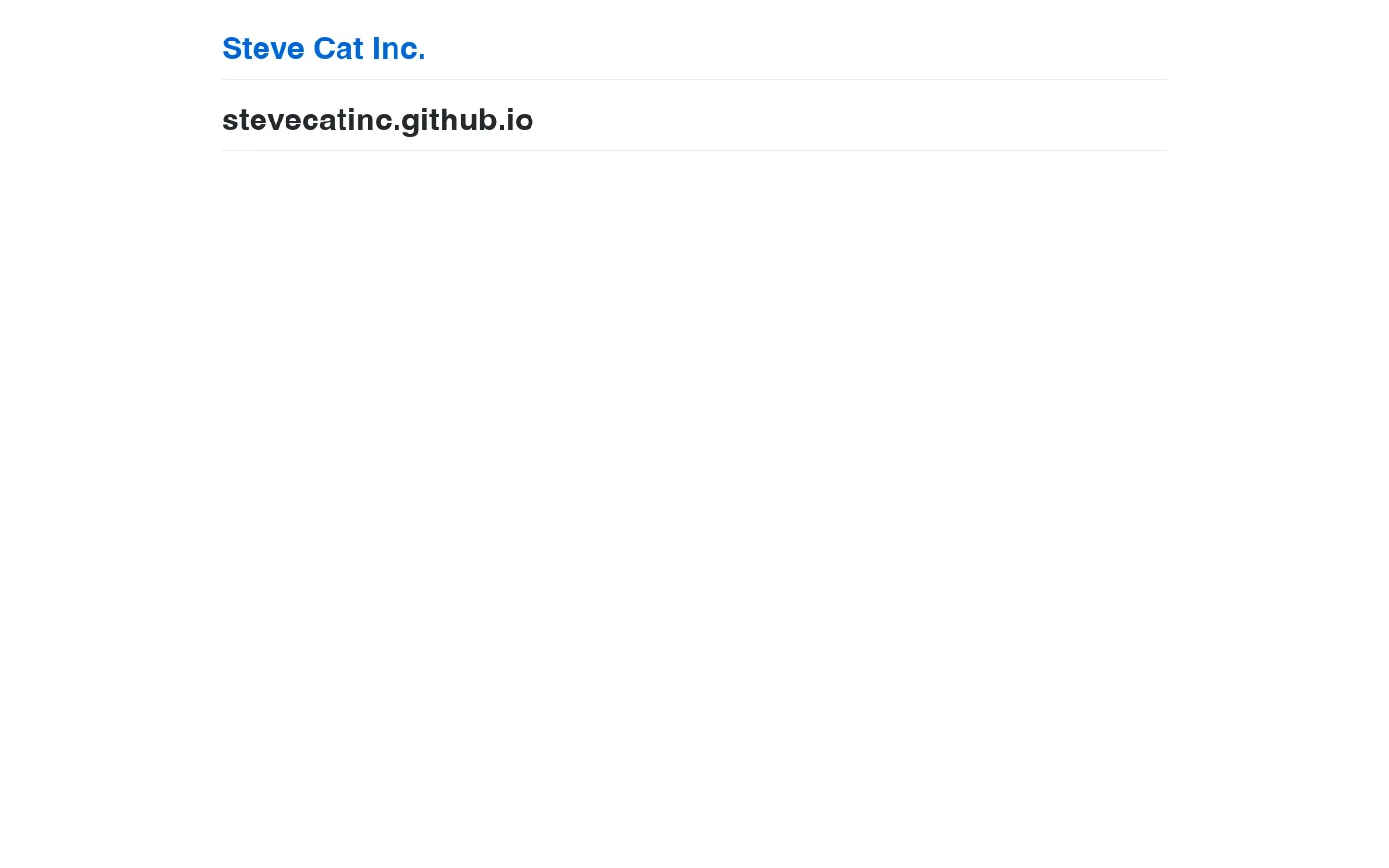 Steve Cat Inc Homepage screenshot