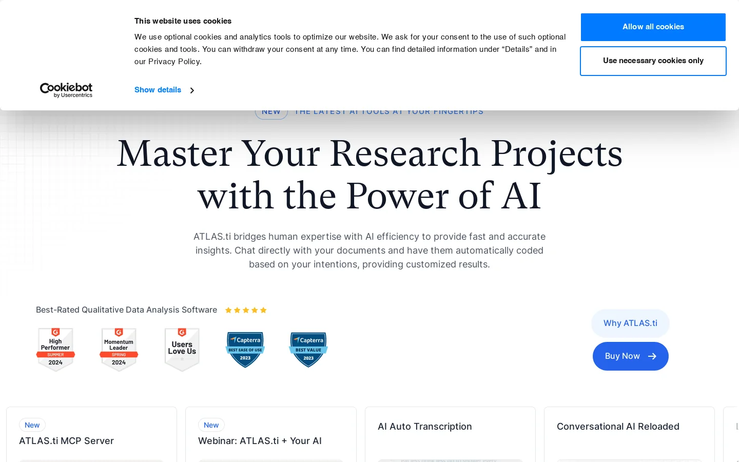 ATLAS.ti Homepage screenshot