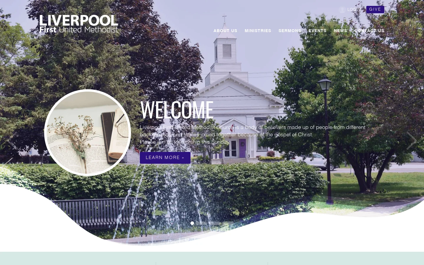 Liverpool First United Methodist Church Homepage screenshot