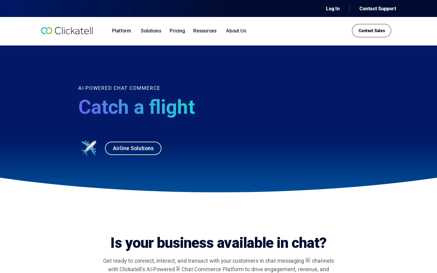 Clickatell Homepage screenshot