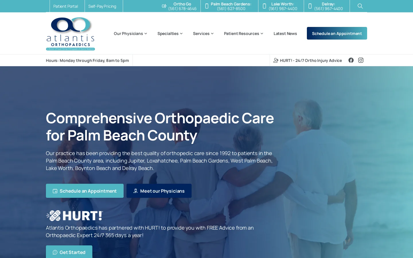 Atlantis Orthopedics Homepage screenshot