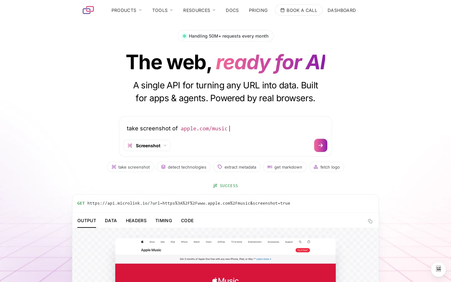 Microlink Homepage screenshot
