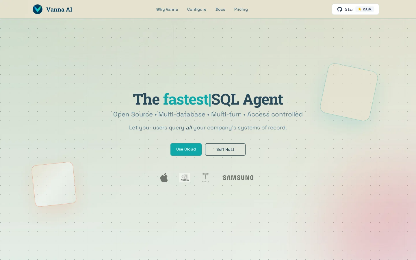 Vanna 2.0 Homepage screenshot