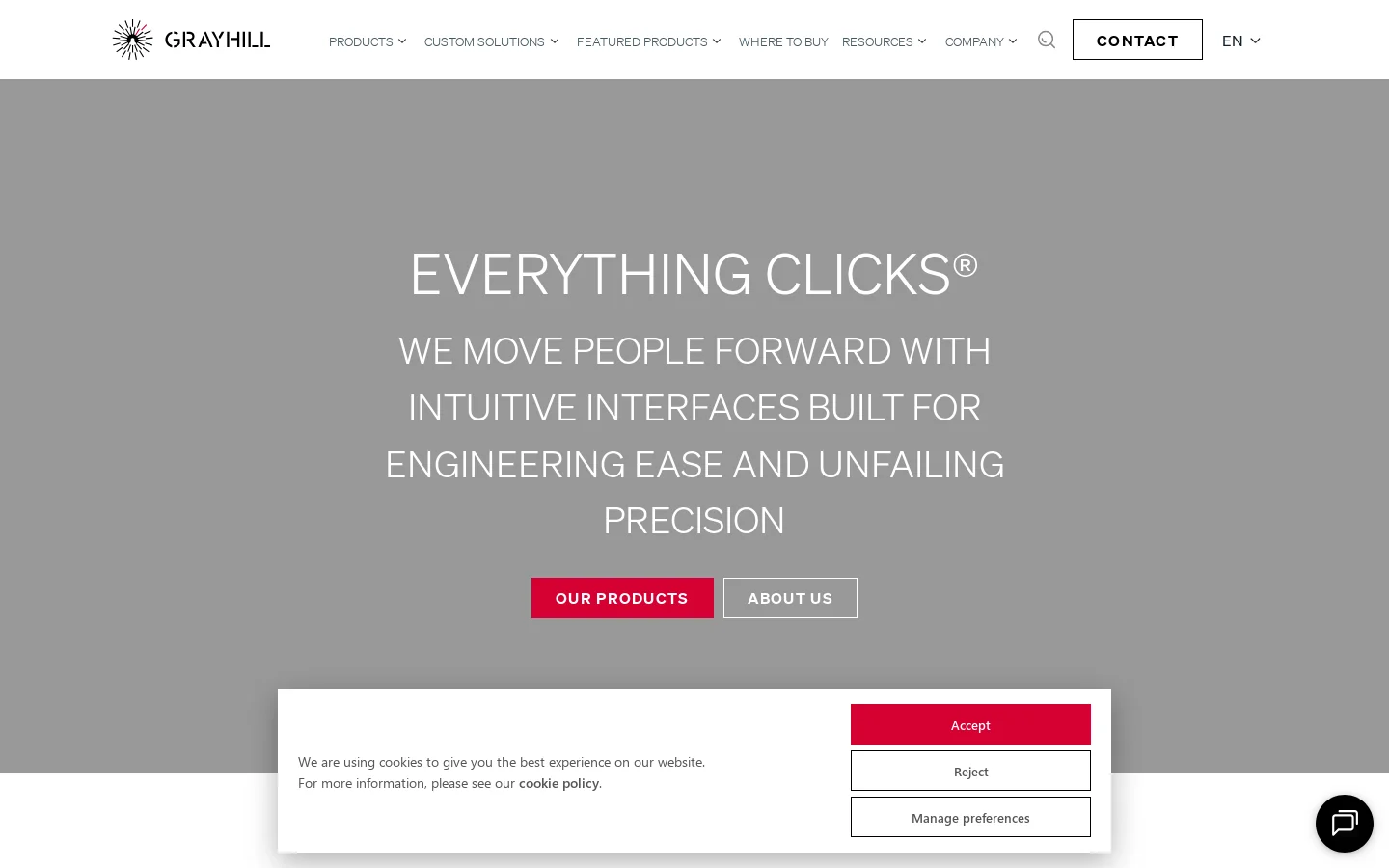Grayhill Homepage screenshot