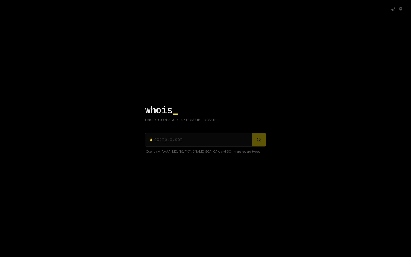whois Homepage screenshot