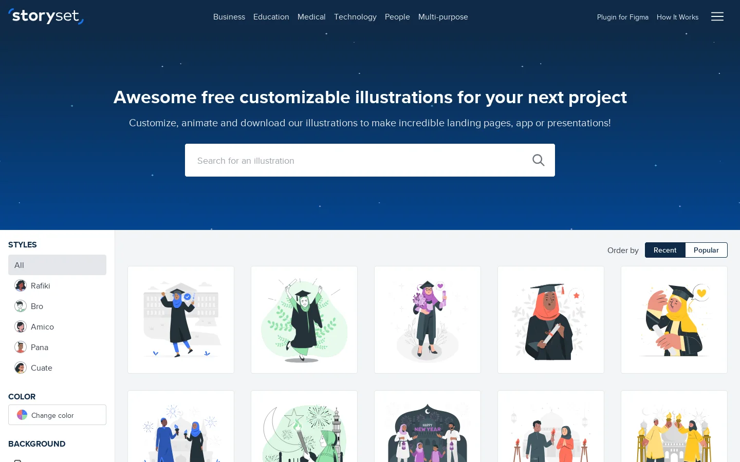 Storyset Homepage screenshot