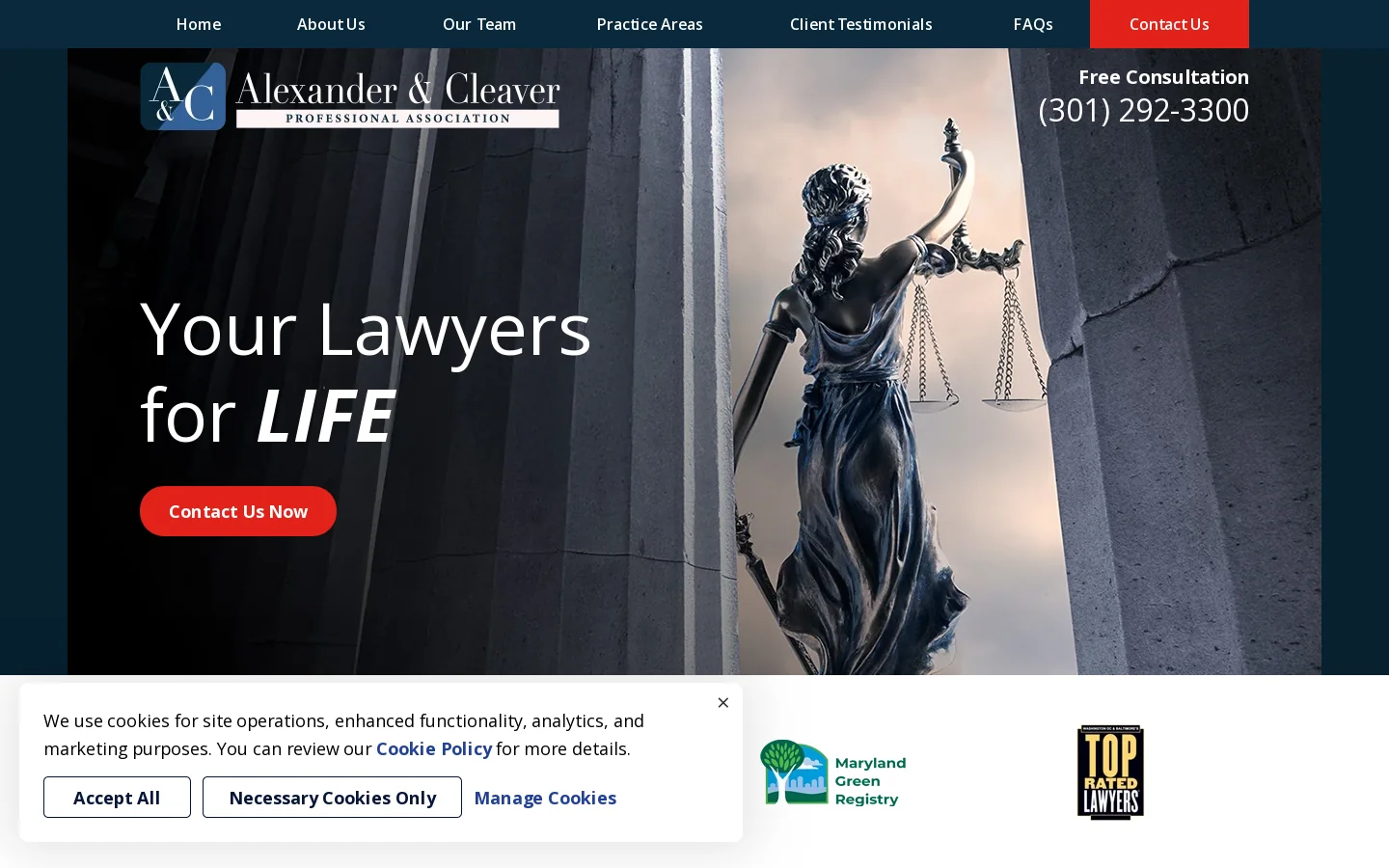 Alexander & Cleaver, P.A Homepage screenshot