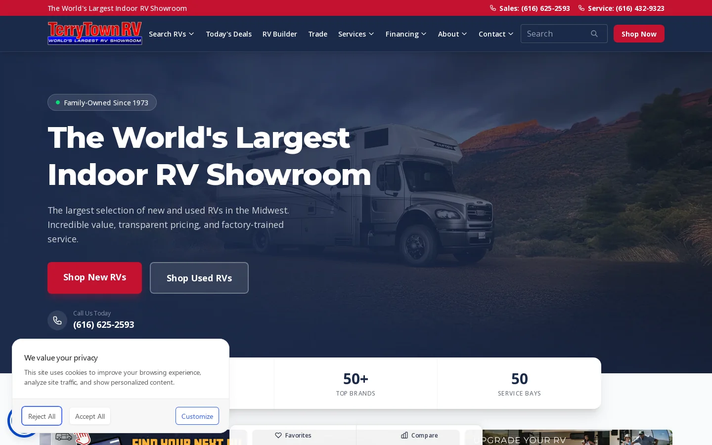 TerryTown RV Superstore Homepage screenshot