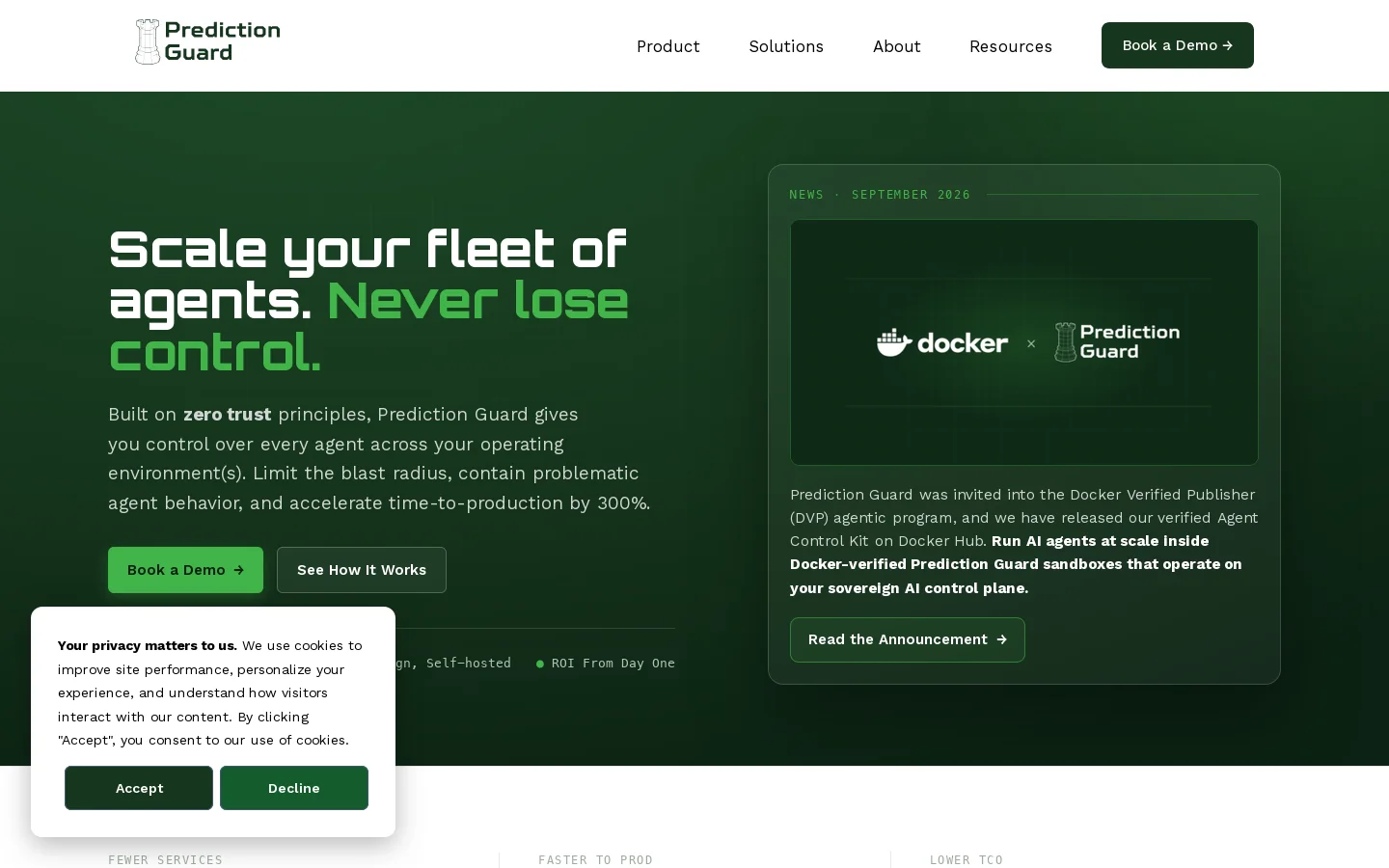 Prediction Guard Homepage screenshot
