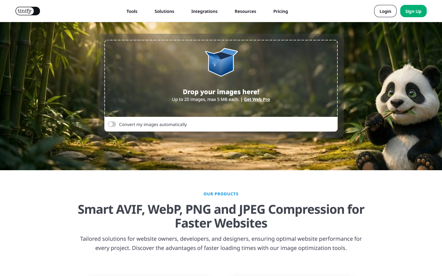 TinyPNG Homepage screenshot