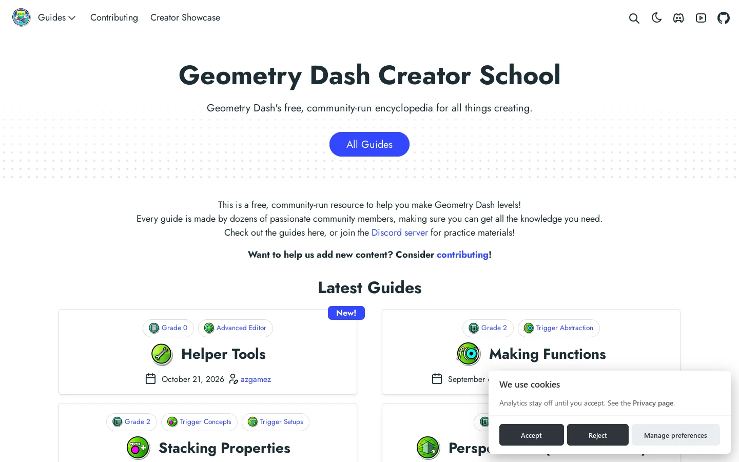 How to Create in Geometry Dash Homepage screenshot