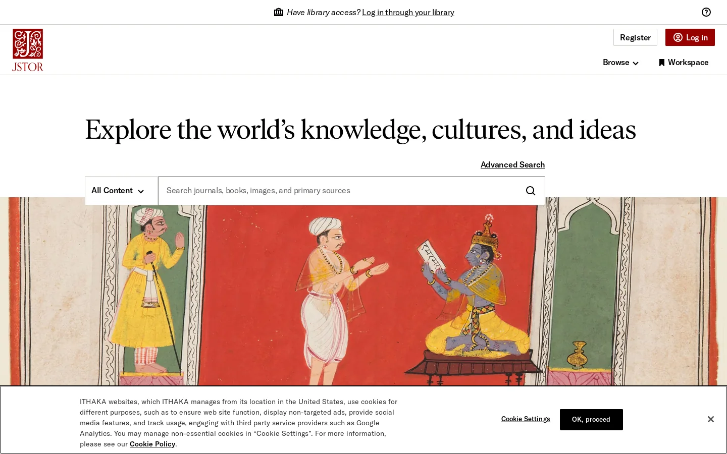 JSTOR Home Homepage screenshot