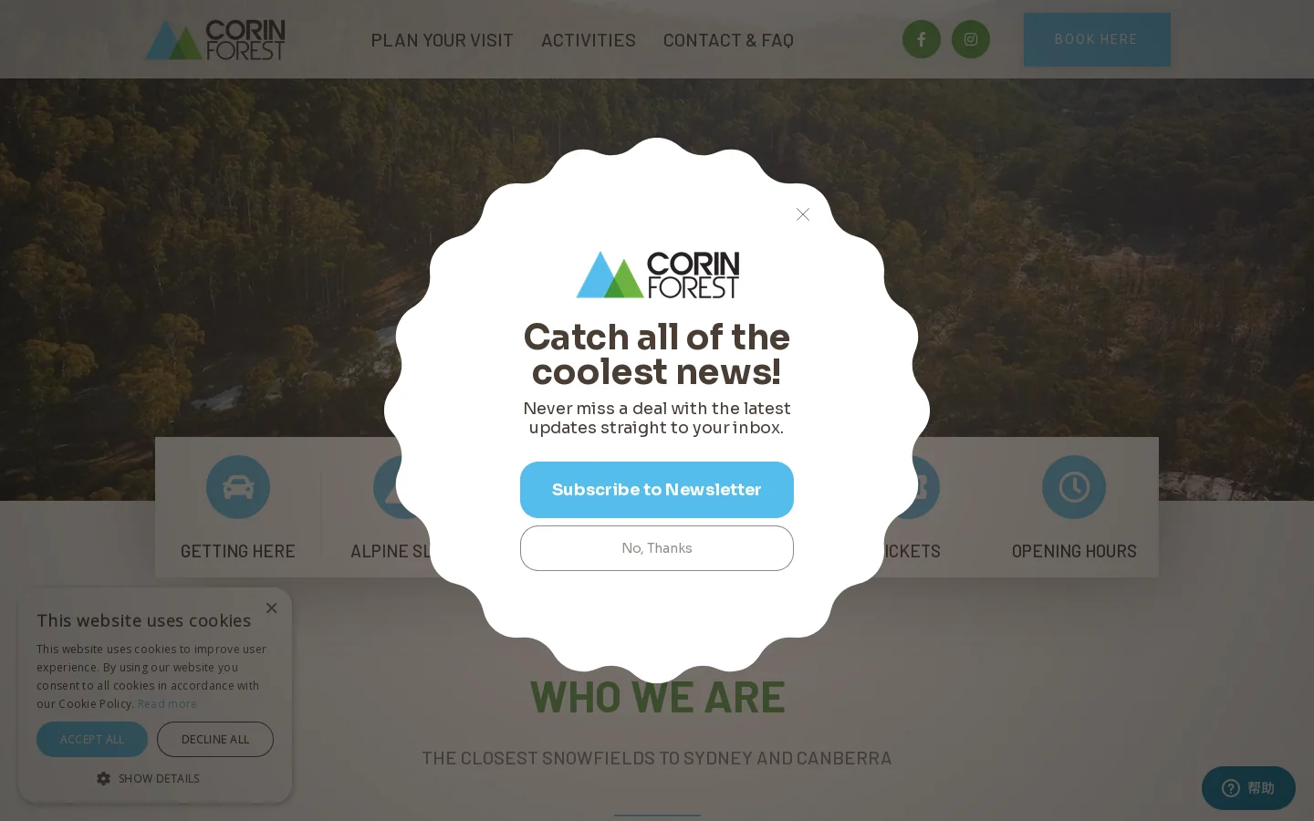 Corin Forest Homepage screenshot